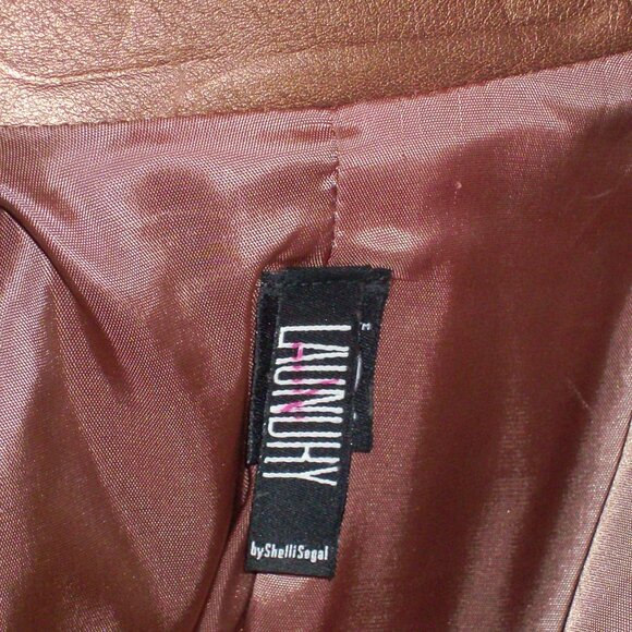 Laundry by Shelli Segal Bronze Leather Blazer Size 12 Vintage/Retro 90's - Picture 6 of 6